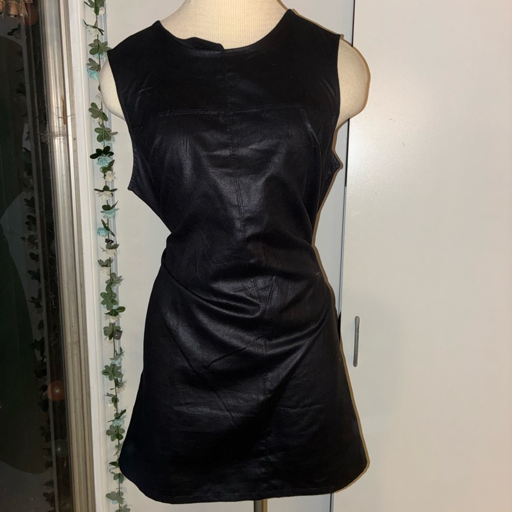 Worthington Black Faux Leather shift Dress